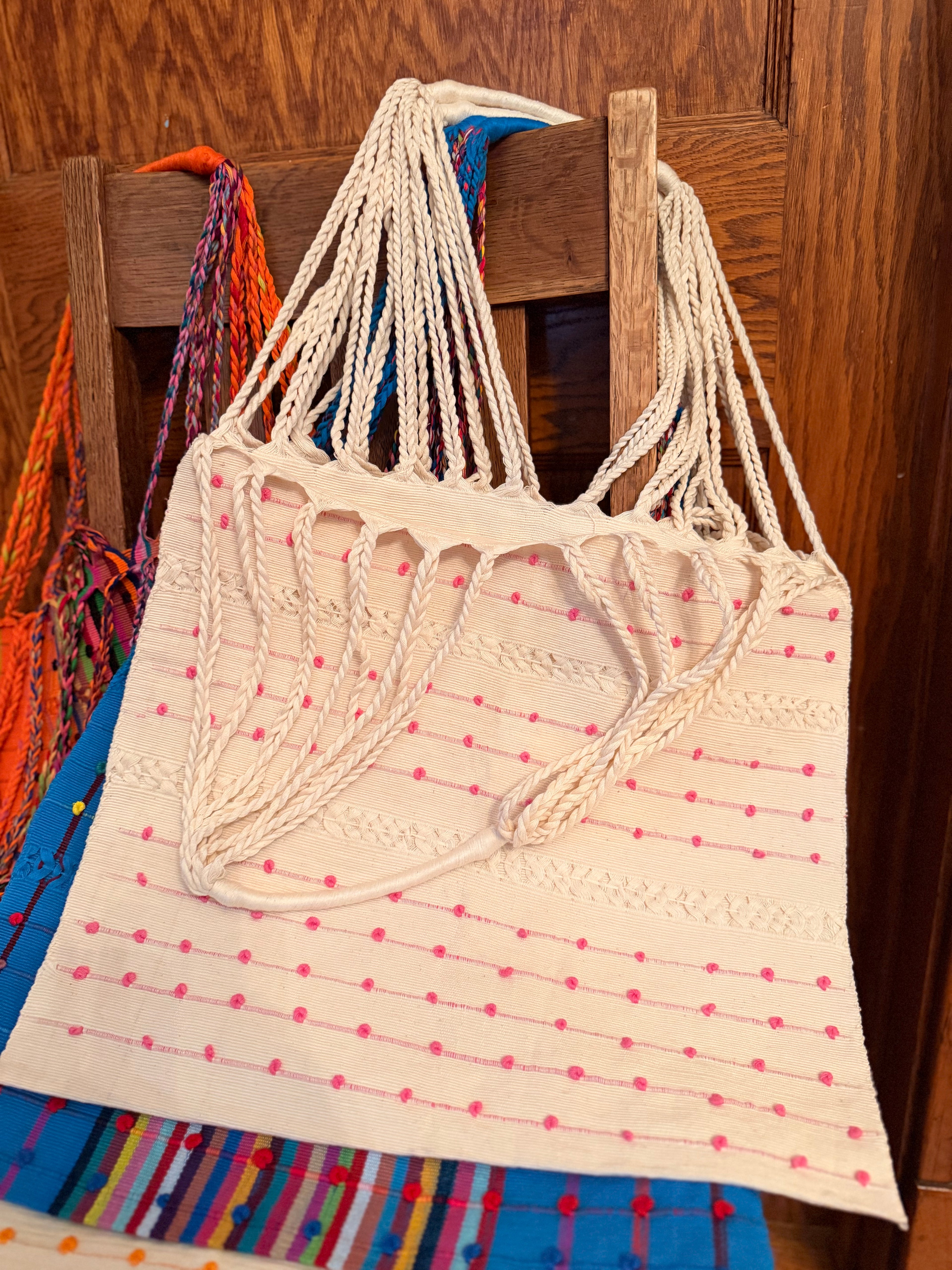 Handwoven Tote Bag – Authentic Mexican Waist Loom Artisan Accessory